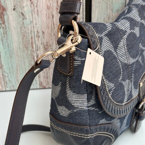 NWT Coach Poppy Denim Hobo 18991 - Sign Canvas and Blue Leather from 2011 - Picture 4 of 14